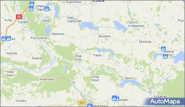 mapa Trepki, Trepki na mapie Targeo