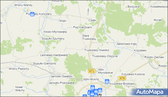 mapa Truskolasy-Niwisko, Truskolasy-Niwisko na mapie Targeo
