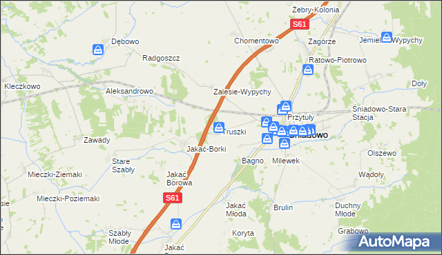 mapa Truszki gmina Śniadowo, Truszki gmina Śniadowo na mapie Targeo