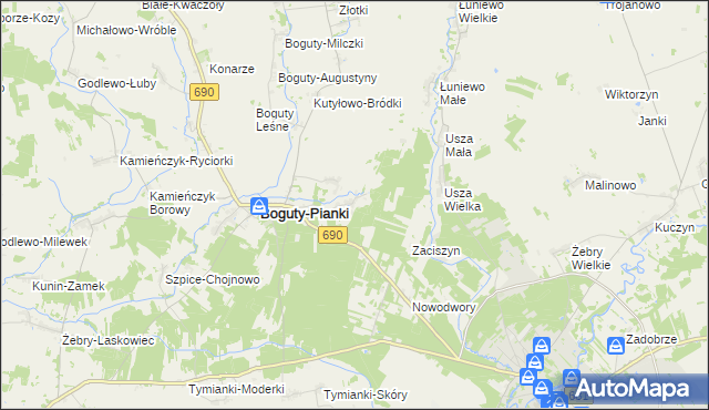 mapa Trynisze-Moszewo, Trynisze-Moszewo na mapie Targeo