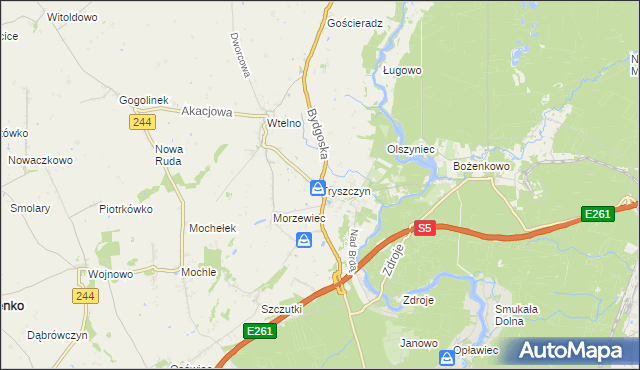 mapa Tryszczyn, Tryszczyn na mapie Targeo