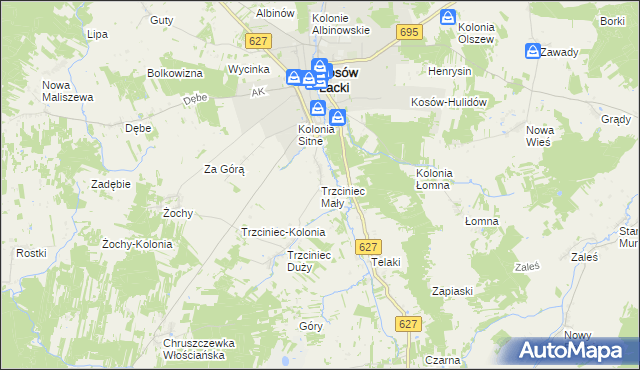 mapa Trzciniec Mały, Trzciniec Mały na mapie Targeo