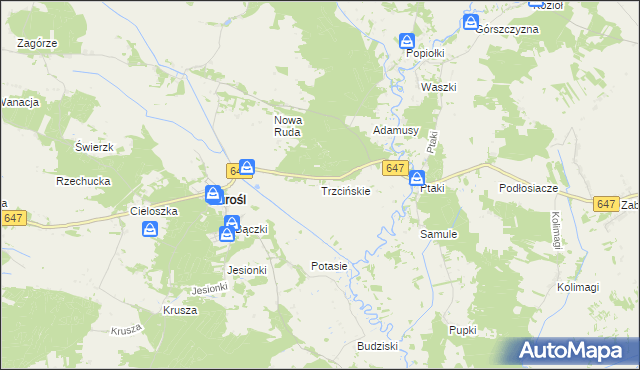 mapa Trzcińskie, Trzcińskie na mapie Targeo