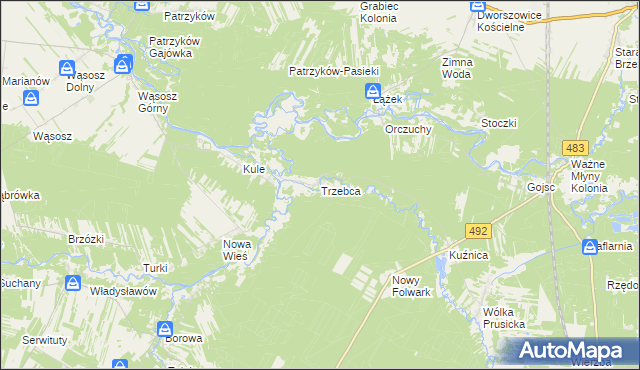 mapa Trzebca, Trzebca na mapie Targeo