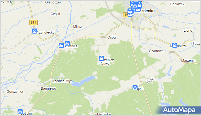 mapa Trzebicz Nowy, Trzebicz Nowy na mapie Targeo
