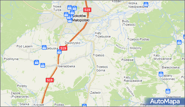 mapa Trzeboś, Trzeboś na mapie Targeo