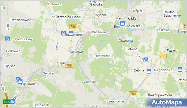 mapa Trzebyczka, Trzebyczka na mapie Targeo