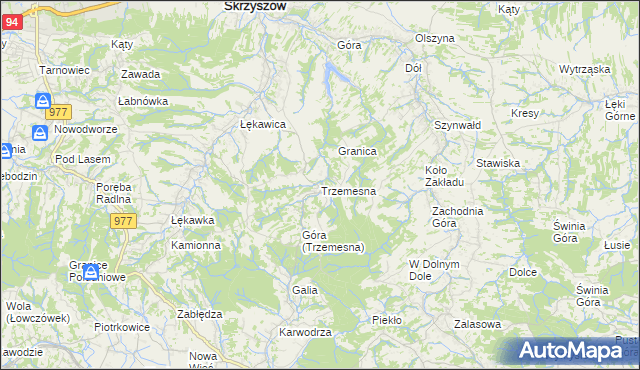 mapa Trzemesna, Trzemesna na mapie Targeo