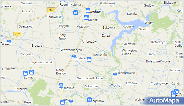 mapa Trzeszków, Trzeszków na mapie Targeo