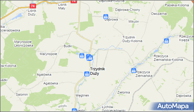 mapa Trzydnik Mały, Trzydnik Mały na mapie Targeo