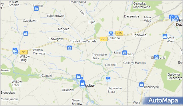 mapa Trzylatków Duży, Trzylatków Duży na mapie Targeo