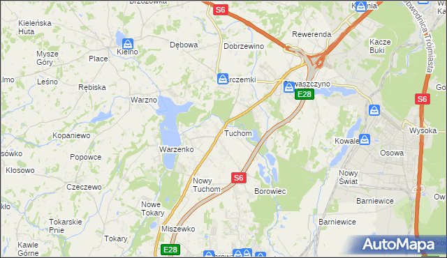 mapa Tuchom, Tuchom na mapie Targeo