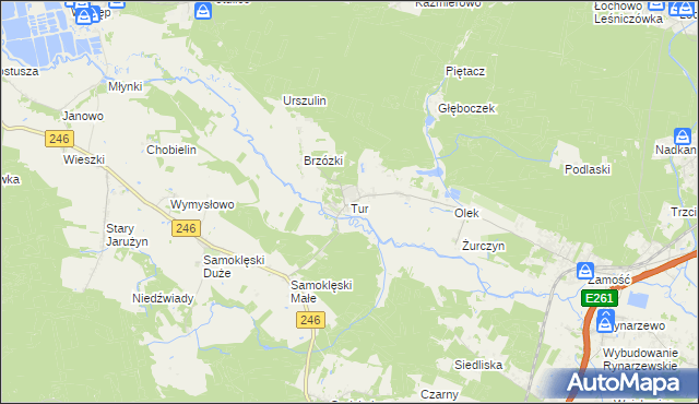 mapa Tur gmina Szubin, Tur gmina Szubin na mapie Targeo