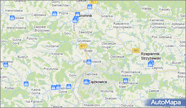 mapa Tursko gmina Ciężkowice, Tursko gmina Ciężkowice na mapie Targeo