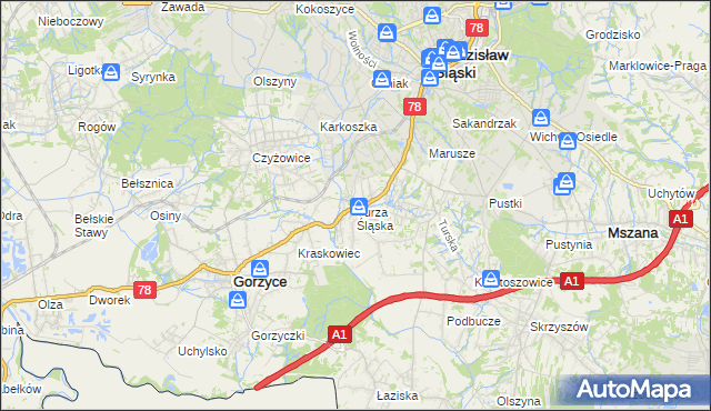 mapa Turza Śląska, Turza Śląska na mapie Targeo