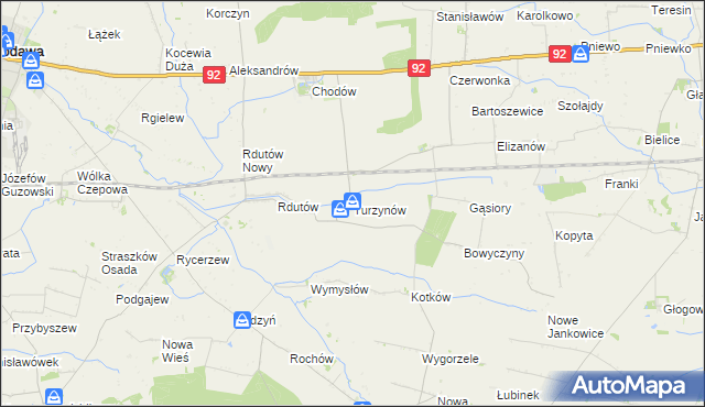 mapa Turzynów, Turzynów na mapie Targeo