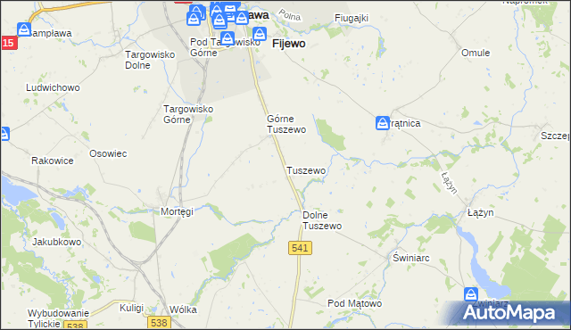 mapa Tuszewo, Tuszewo na mapie Targeo