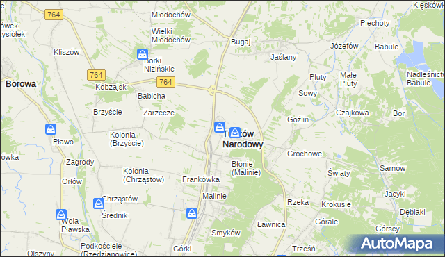 mapa Tuszów Narodowy, Tuszów Narodowy na mapie Targeo