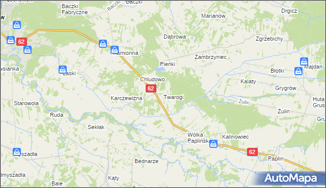 mapa Twarogi gmina Łochów, Twarogi gmina Łochów na mapie Targeo