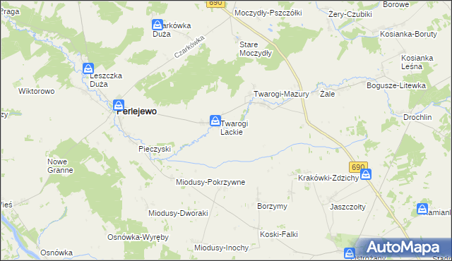 mapa Twarogi Ruskie, Twarogi Ruskie na mapie Targeo