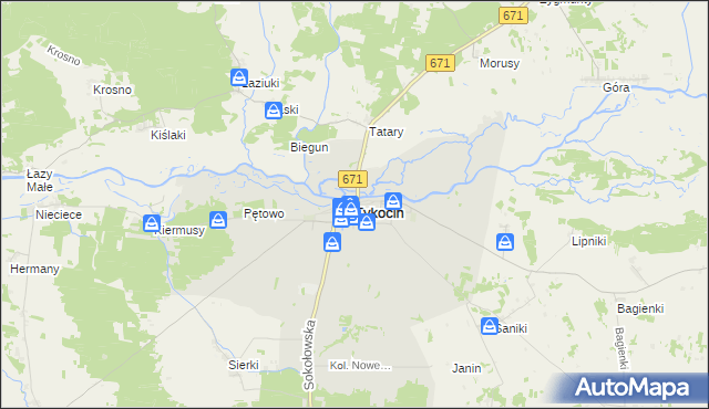 mapa Tykocin, Tykocin na mapie Targeo