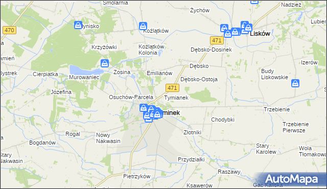 mapa Tymianek, Tymianek na mapie Targeo