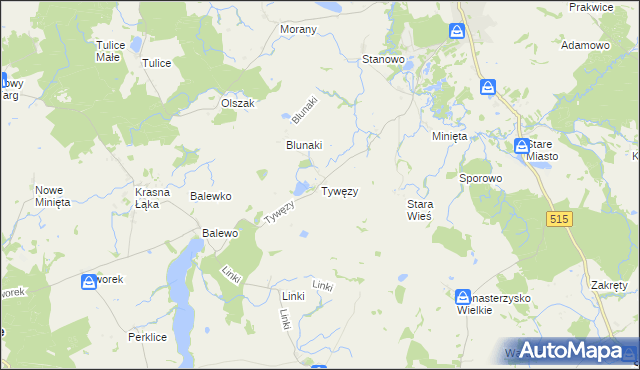 mapa Tywęzy, Tywęzy na mapie Targeo