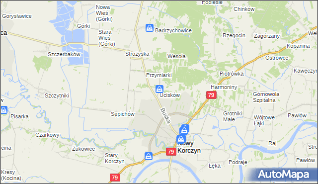 mapa Ucisków, Ucisków na mapie Targeo
