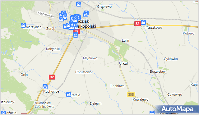 mapa Ujazd-Huby, Ujazd-Huby na mapie Targeo