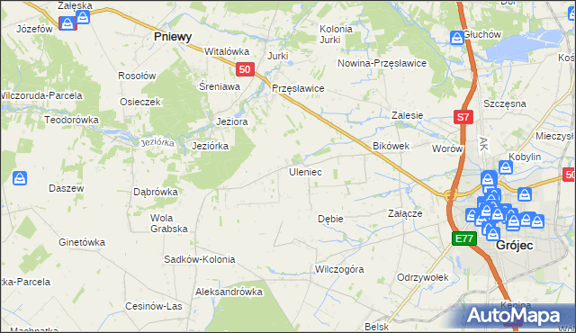 mapa Uleniec, Uleniec na mapie Targeo