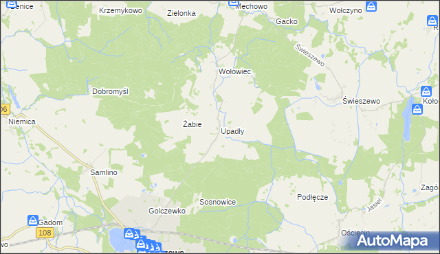 mapa Upadły, Upadły na mapie Targeo