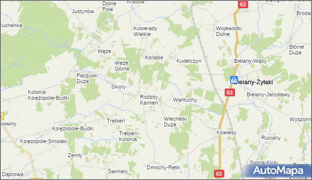 mapa Urbanki gmina Bielany, Urbanki gmina Bielany na mapie Targeo