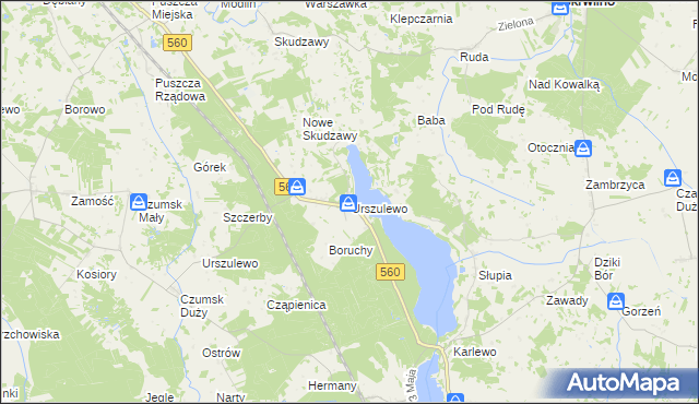 mapa Urszulewo gmina Skrwilno, Urszulewo gmina Skrwilno na mapie Targeo