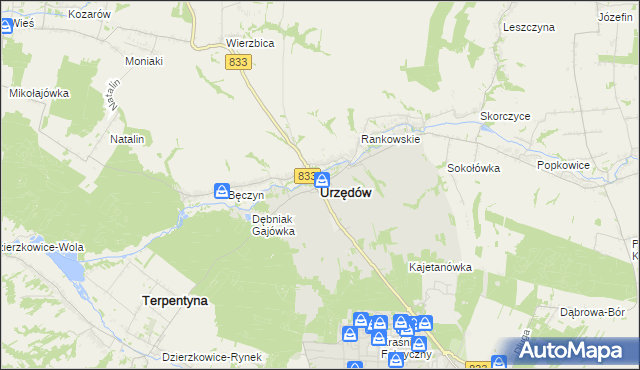 mapa Urzędów, Urzędów na mapie Targeo