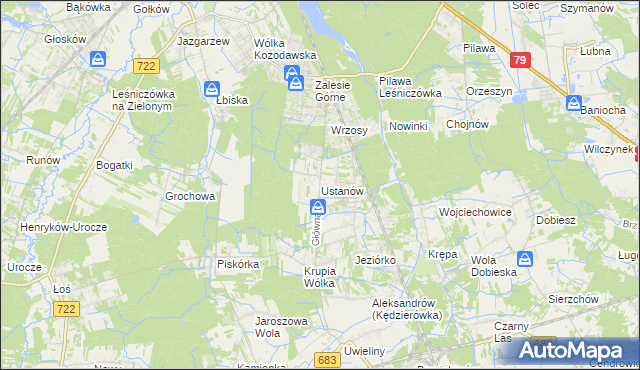 mapa Ustanów, Ustanów na mapie Targeo