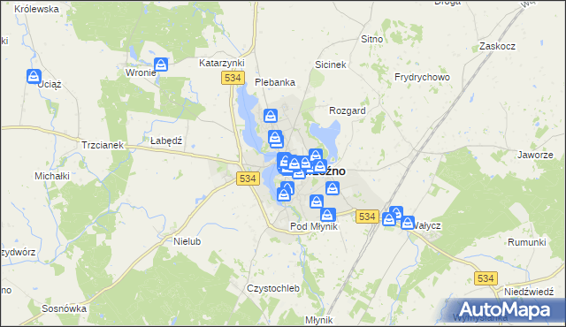 mapa Wąbrzeźno, Wąbrzeźno na mapie Targeo