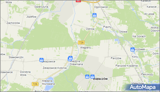 mapa Wąglany, Wąglany na mapie Targeo
