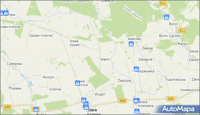 mapa Walim gmina Stara Kornica, Walim gmina Stara Kornica na mapie Targeo