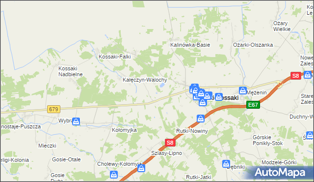 mapa Walochy-Mońki, Walochy-Mońki na mapie Targeo