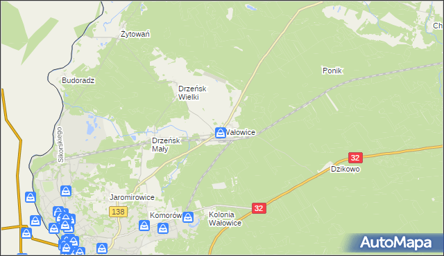 mapa Wałowice gmina Gubin, Wałowice gmina Gubin na mapie Targeo