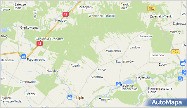 mapa Wapiennik-Gajówka, Wapiennik-Gajówka na mapie Targeo