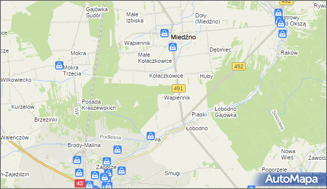 mapa Wapiennik gmina Kłobuck, Wapiennik gmina Kłobuck na mapie Targeo