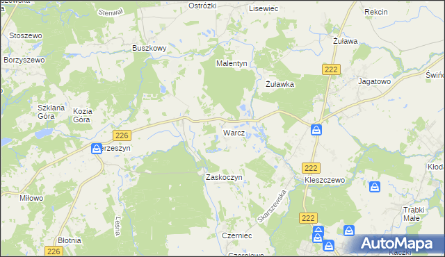 mapa Warcz, Warcz na mapie Targeo