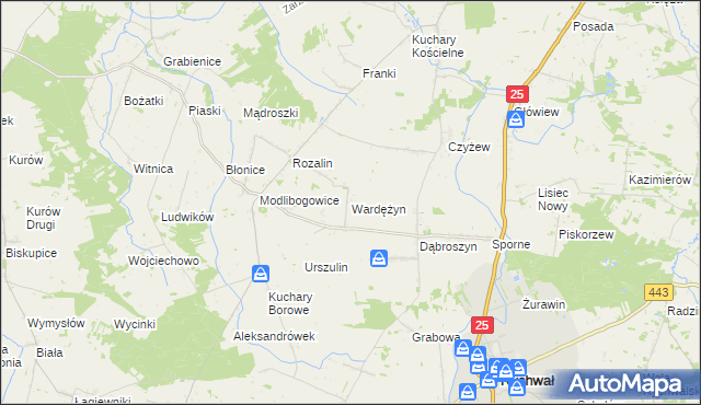 mapa Wardężyn, Wardężyn na mapie Targeo