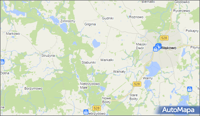 mapa Warkałki, Warkałki na mapie Targeo