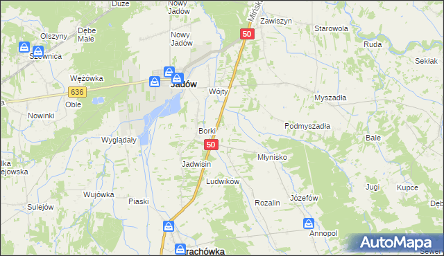 mapa Warmiaki, Warmiaki na mapie Targeo