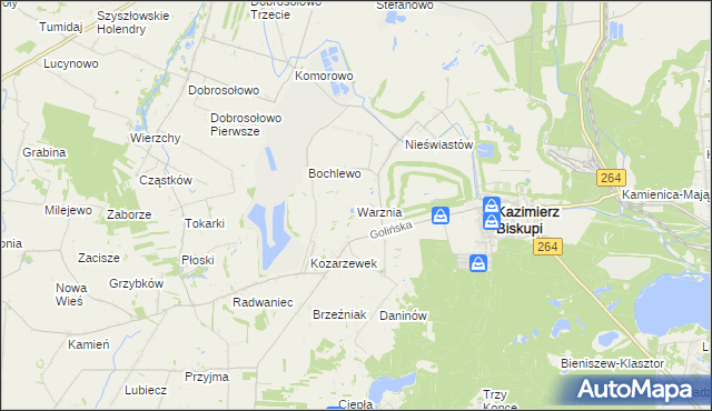 mapa Warznia, Warznia na mapie Targeo