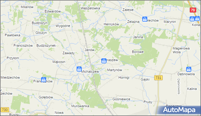 mapa Watraszew, Watraszew na mapie Targeo