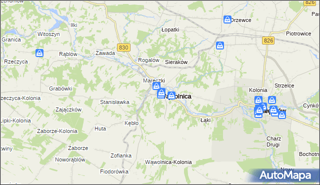 mapa Wąwolnica powiat puławski, Wąwolnica powiat puławski na mapie Targeo