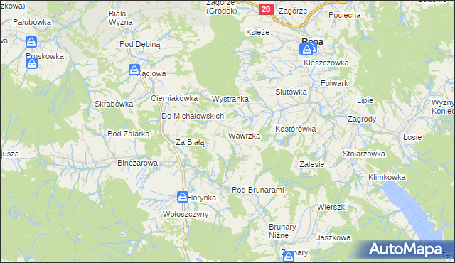 mapa Wawrzka, Wawrzka na mapie Targeo